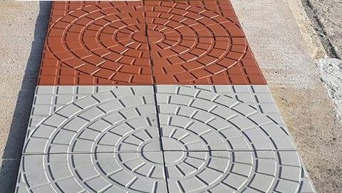 موزاییک پلیمری 40×40 سفید نارنجی طرح دار مقاوم مربع 